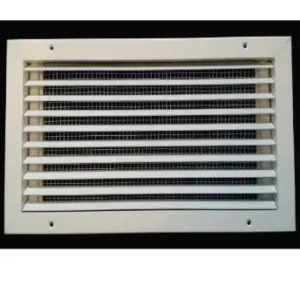 14″ x 8″ Aluminum Air Intake Vent & Bug Screen - Wall Mounted
